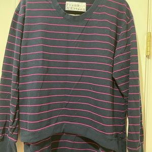 Frank & Eileen Navy and Pink Striped Top